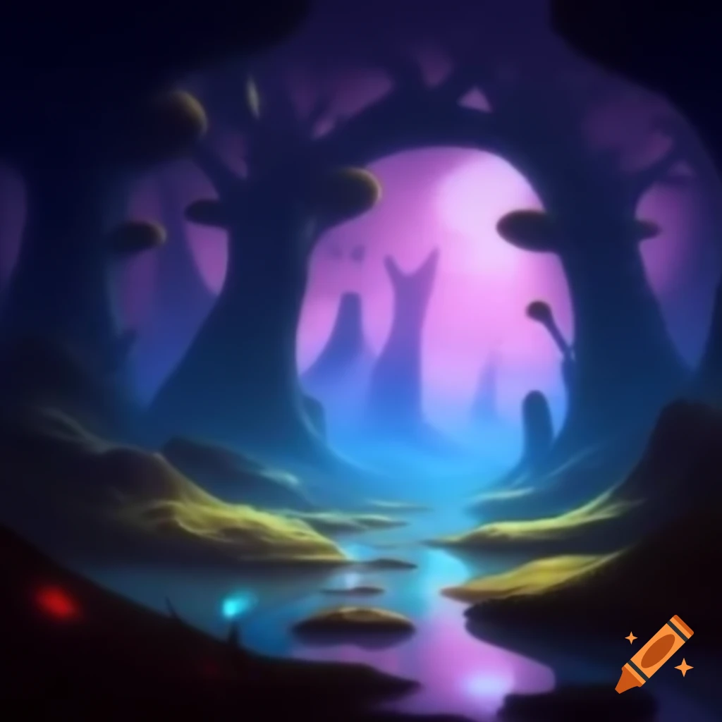 Mystical landscape with ethereal glow