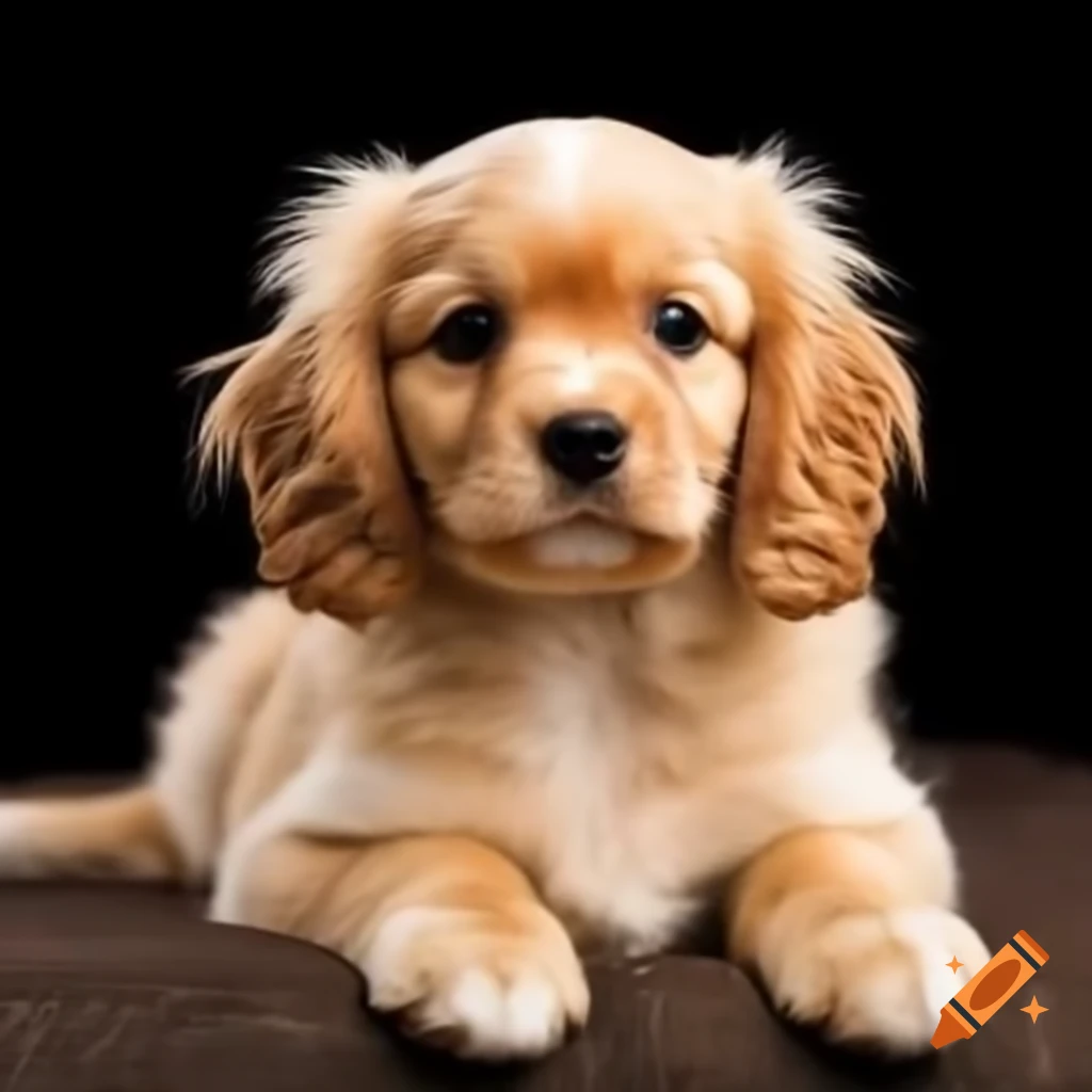 Golden cocker spaniel puppy with fringe