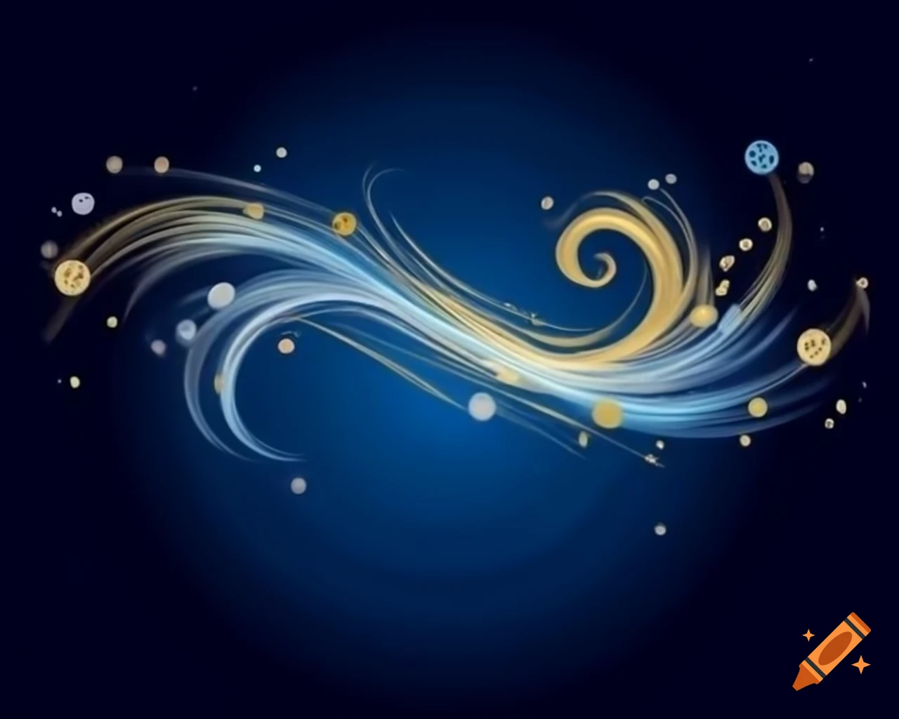 Swirling fairy dust sparkling in bold colors with silver and gold, storybook style