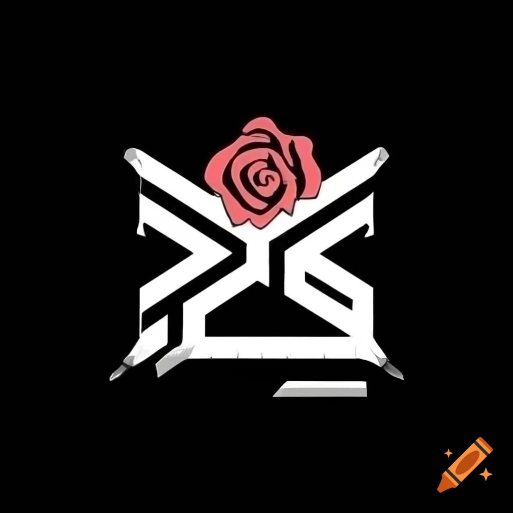 Ashen colored rose logo with letters A and R