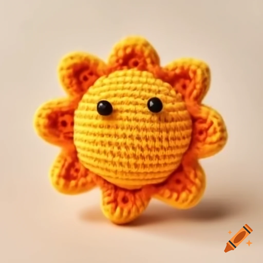 Amigurumi sun toy, decorative crochet design