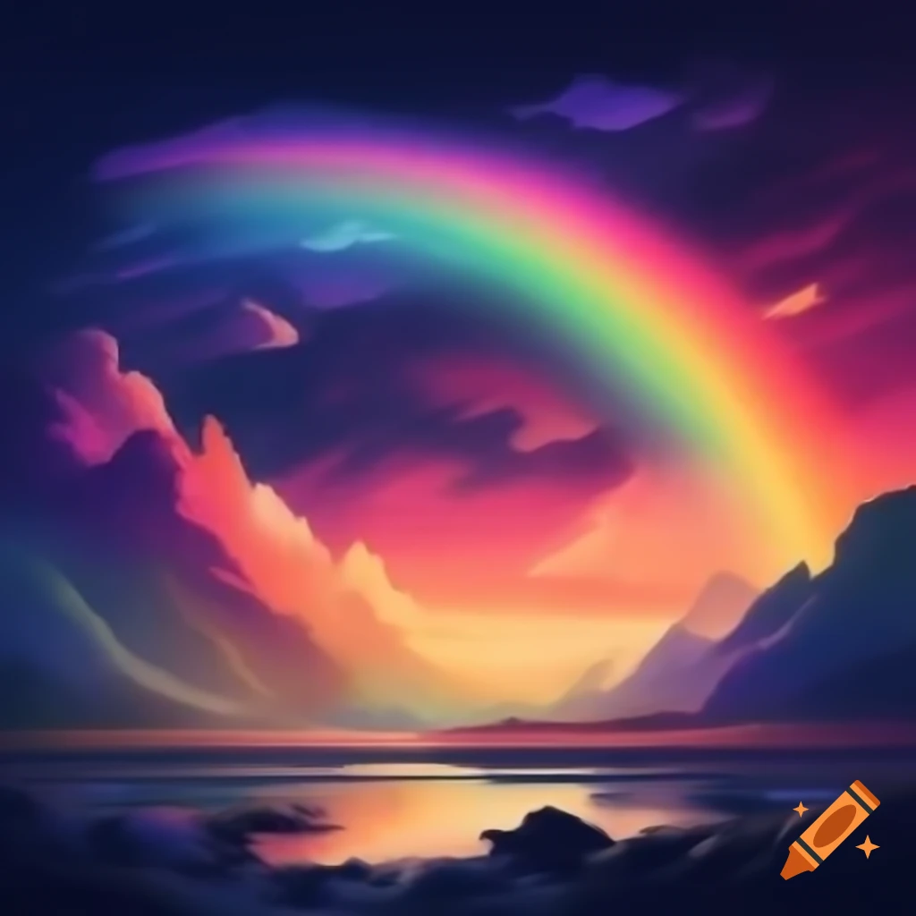 Vibrant rainbow digital art