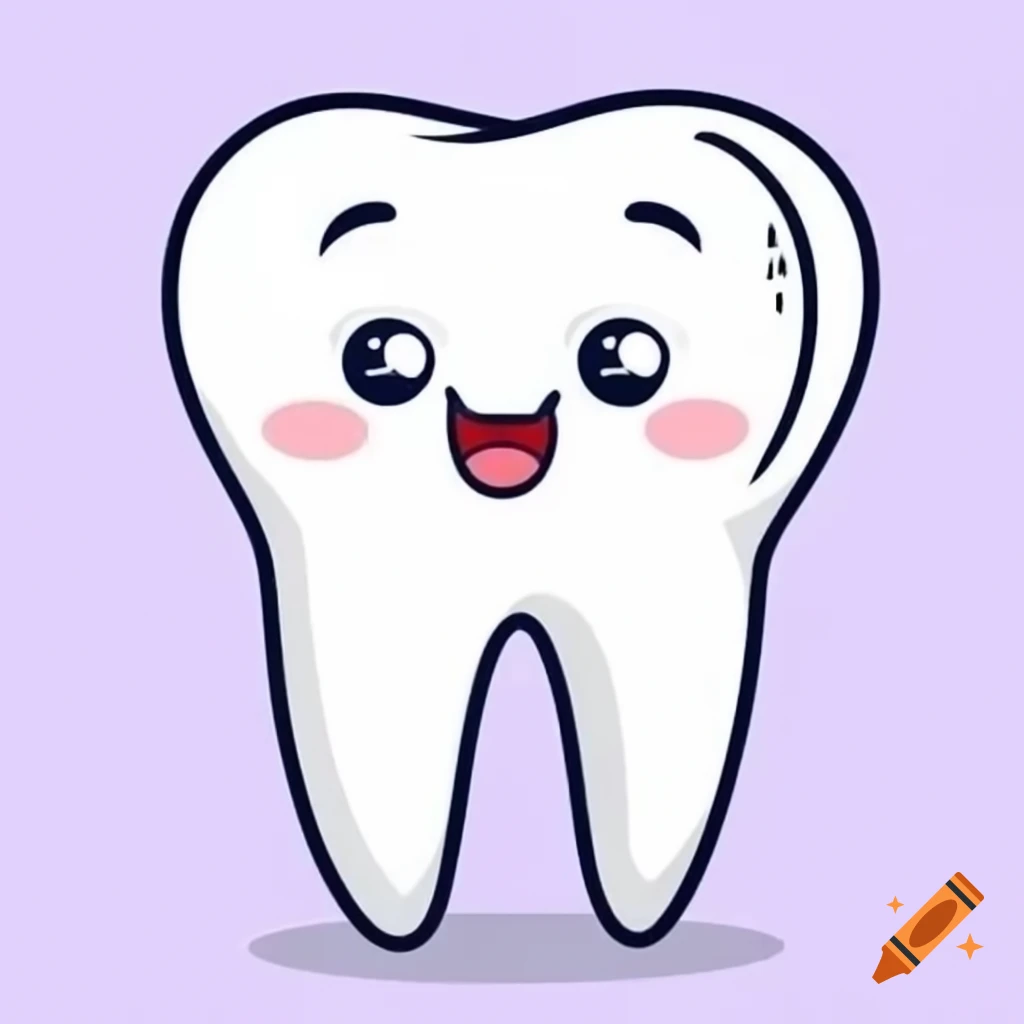 Smiling cartoon tooth illustration
