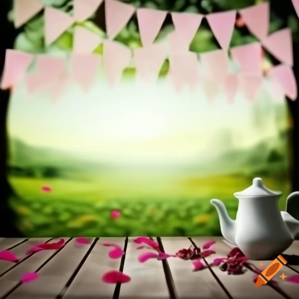 Vibrant tea banner with soft pastel tones conveying a calming atmosphere