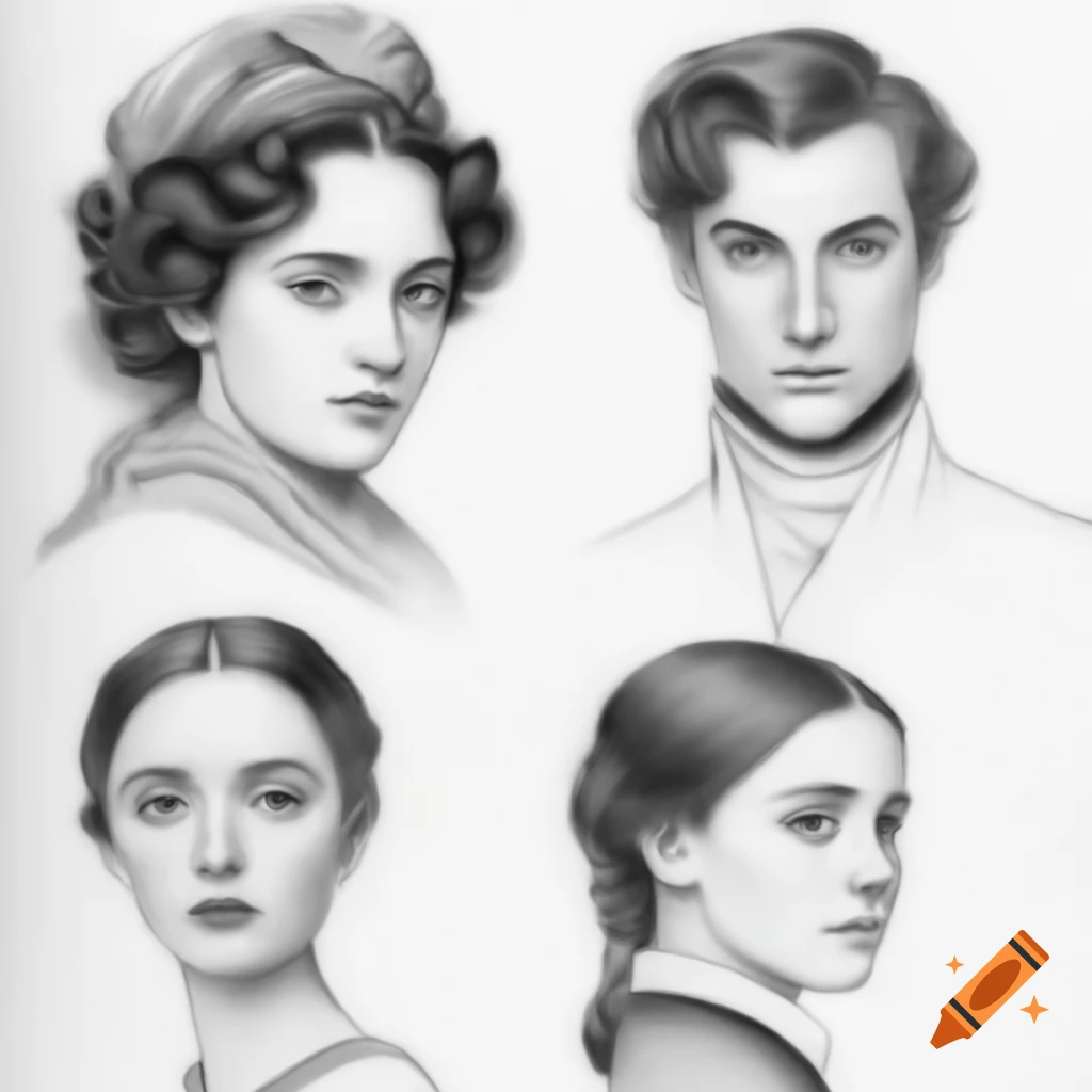 Pencil Sketch Illustration Inspired By Charles E Brock Depicting pride-and-prejudice-sheet-music-for-piano-solo-musescore