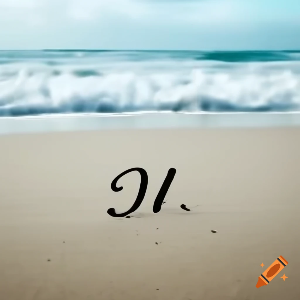 Name 'LOKESH' written on sandy beach