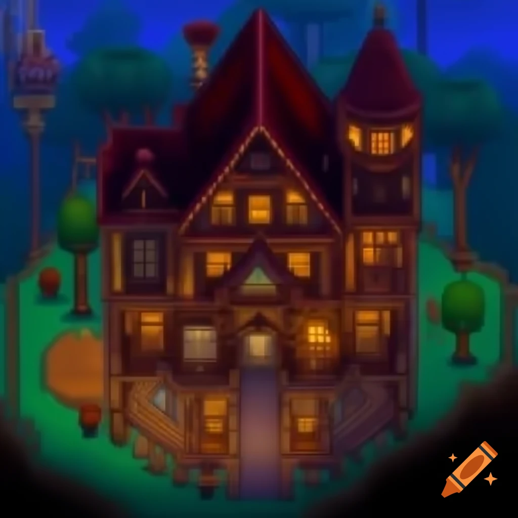 Elaborate mansion inspired by Stardew Valley and Haunted Chocolatier