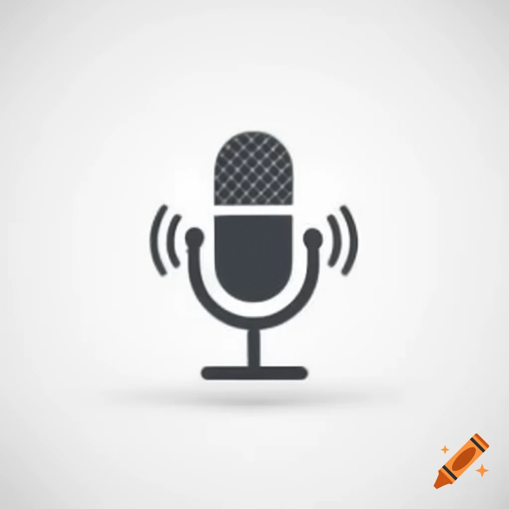 Forward facing microphone graphic on white background