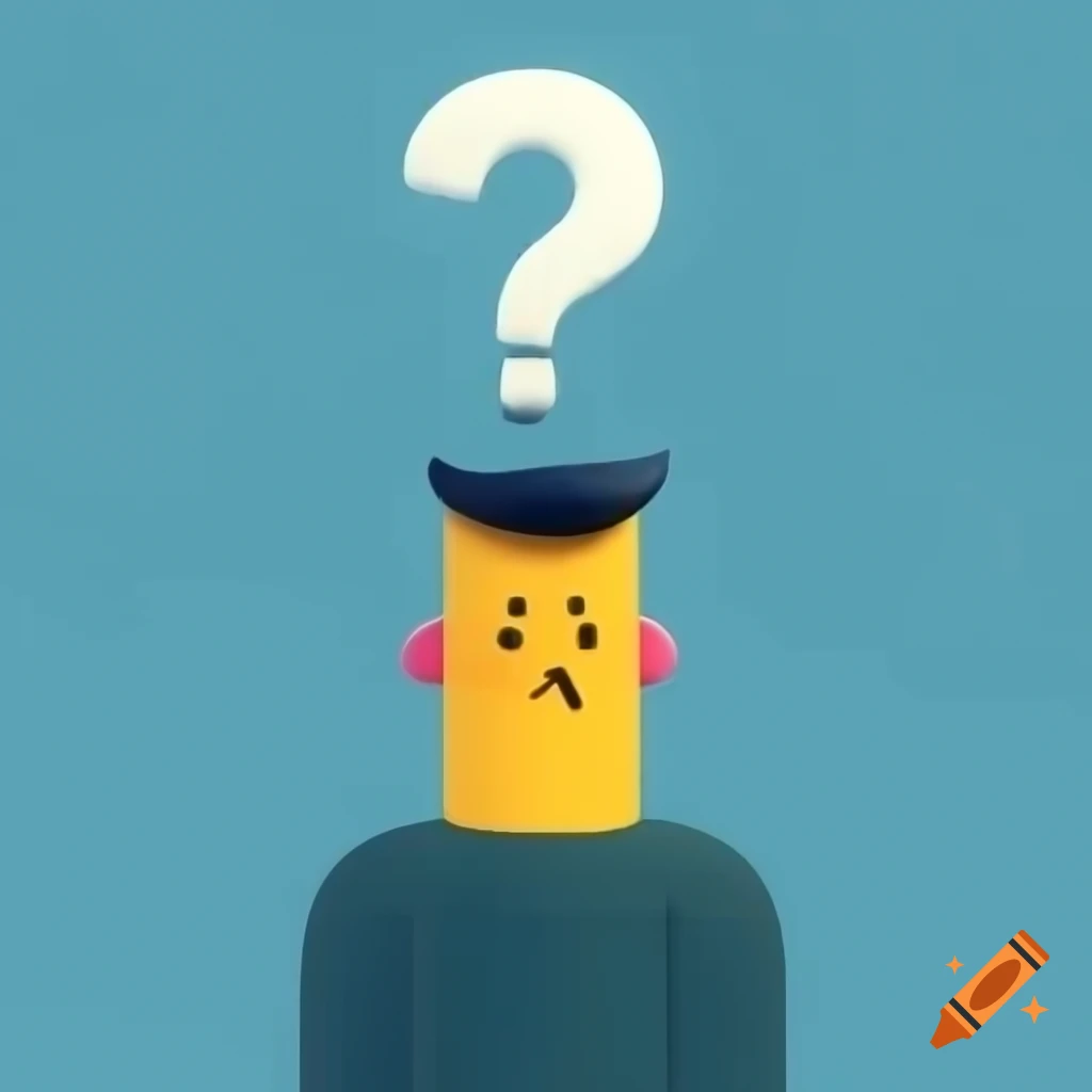 Curious face with thinking cloud for text in digital painting style
