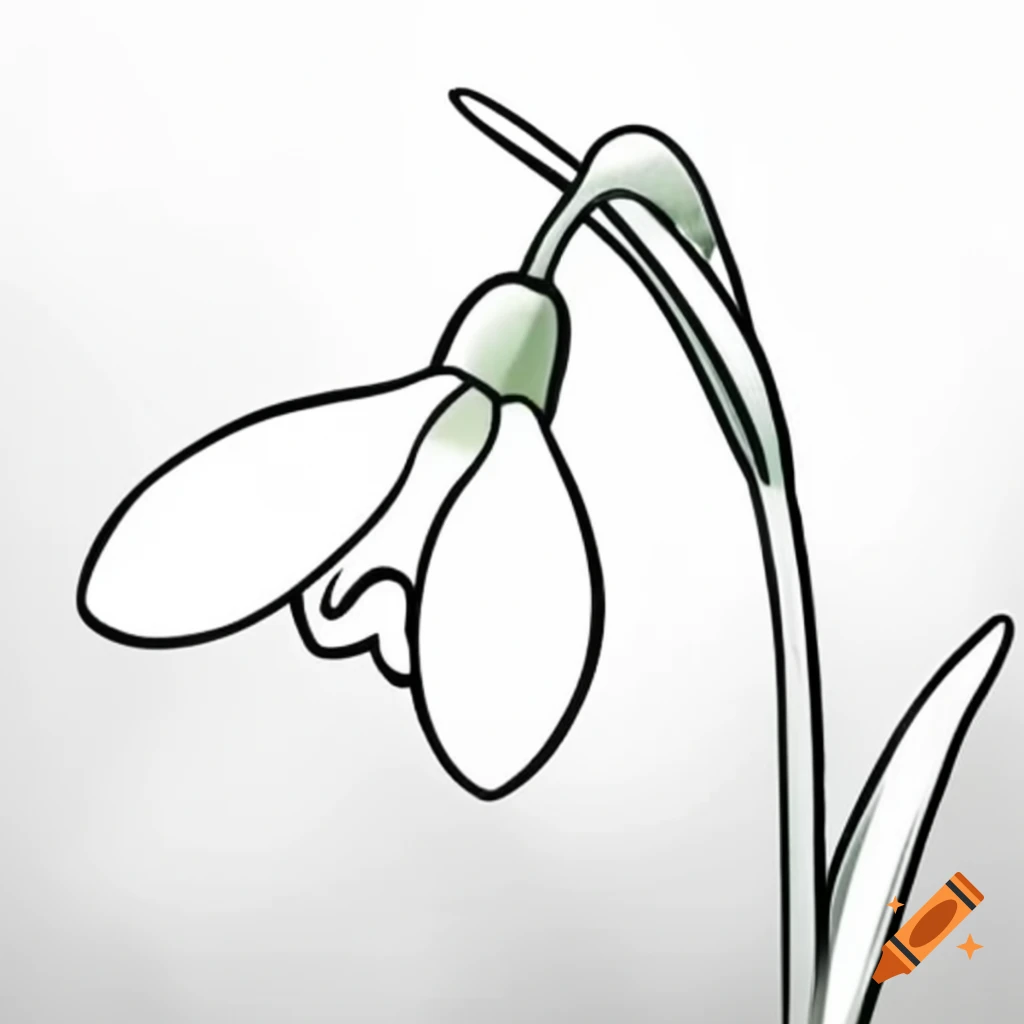 Snowdrop flower illustration for coloring on craiyon