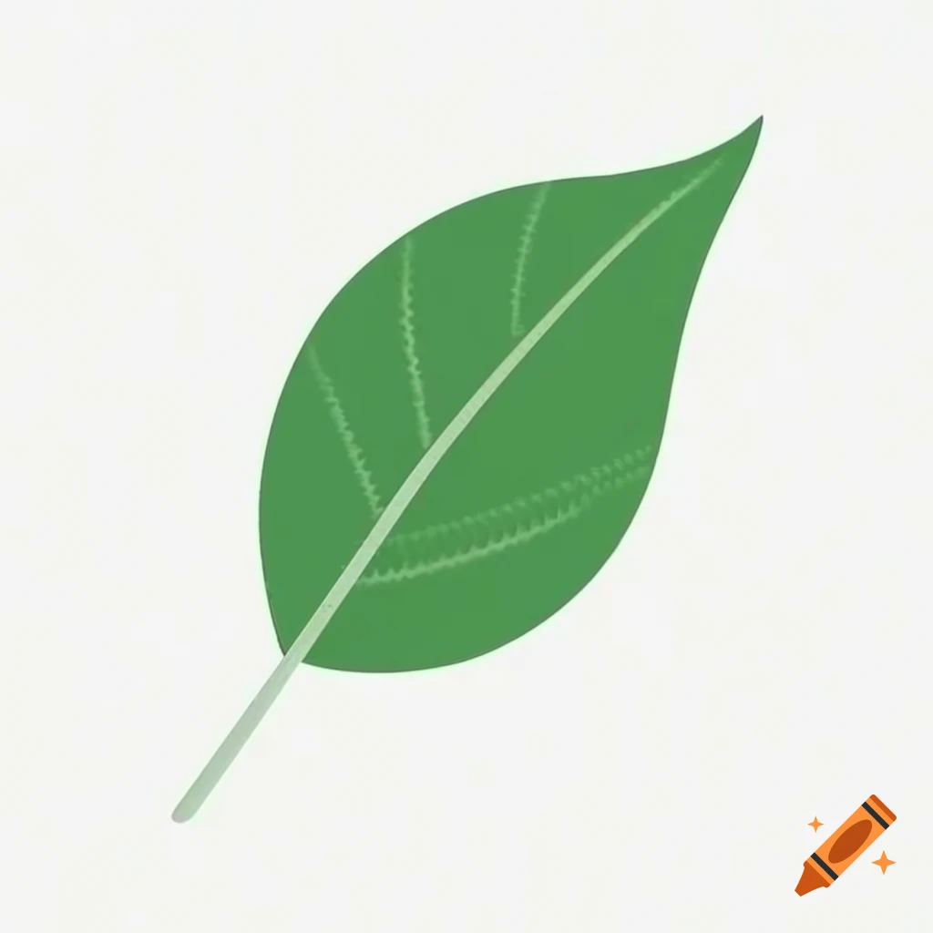 Single green leaf on display on craiyon