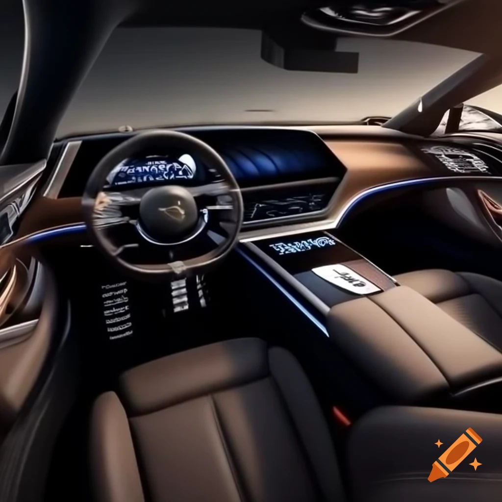 Ultra-small modern sports car interior inspired by luxury electric Maybach displays