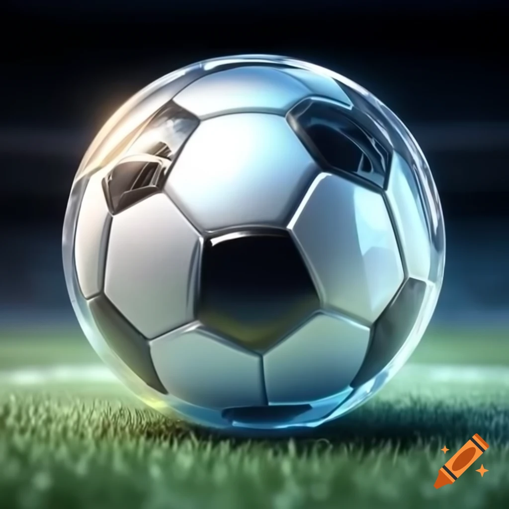 Transparent glass soccer ball rendering