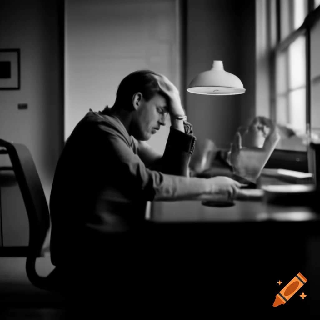 Exhausted Man In Office Setting On Craiyon exhausted-man-in-office-setting-on-craiyon