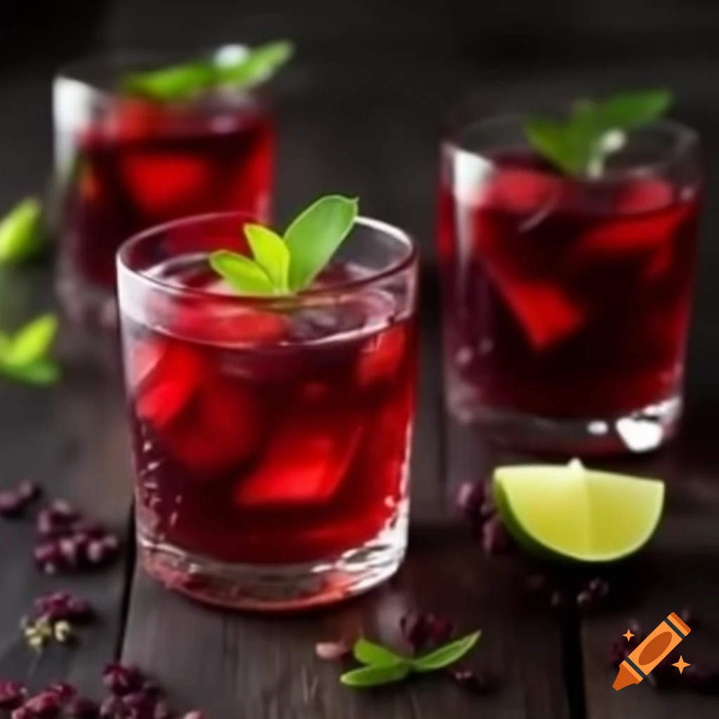 Aromatic red drink on Craiyon