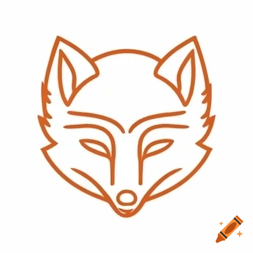 Outline illustration of a fox on craiyon