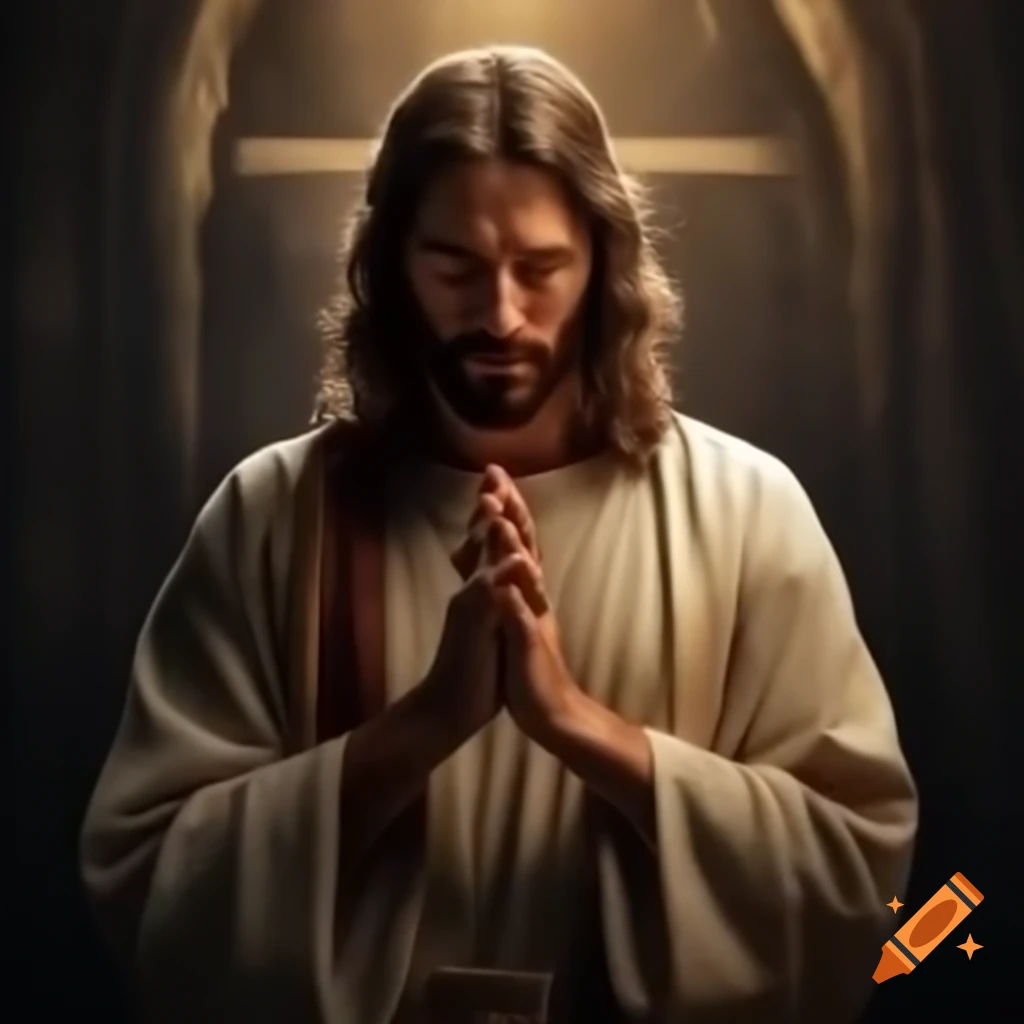 Man in a state of prayer or supplication to Jesus