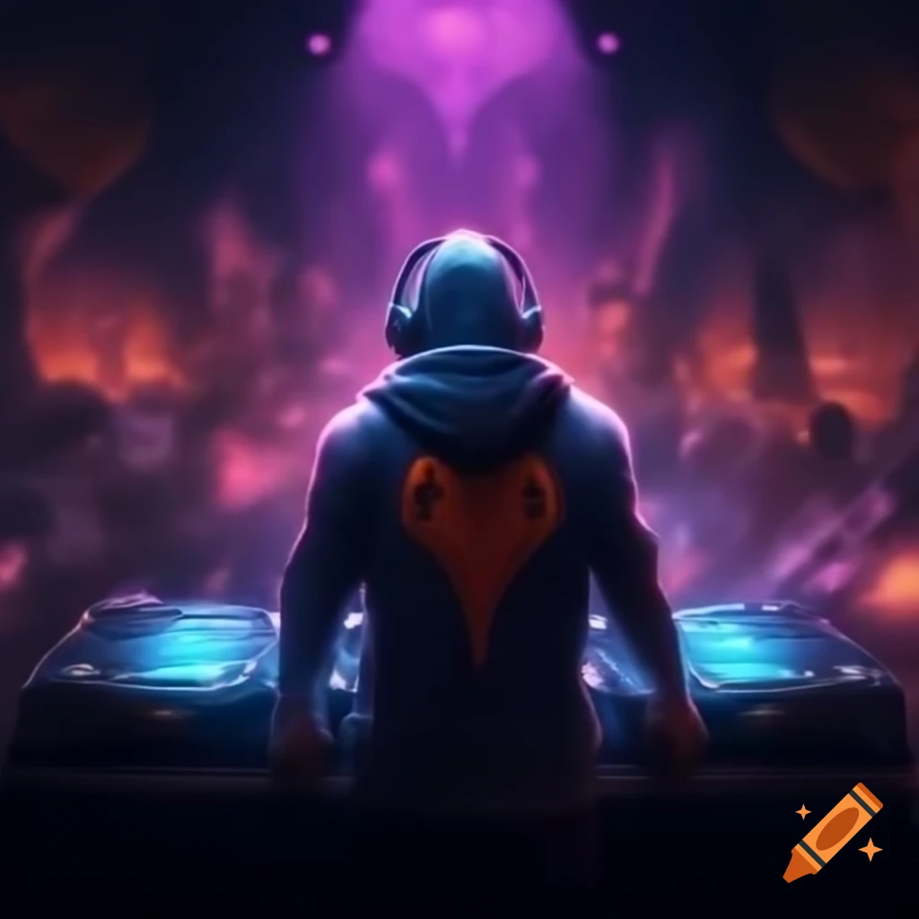 Evil DJ performing at a lively event