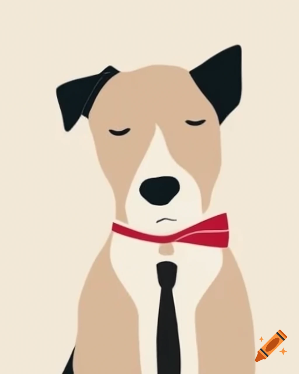 Minimalistic design of dogs wearing ties