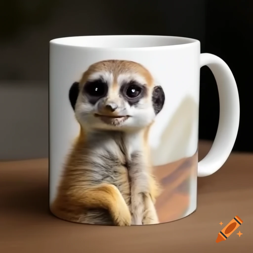 Coffee mug designed as a meerkat