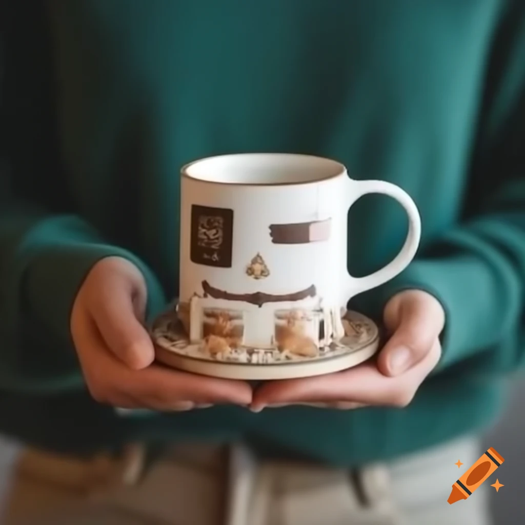 Creative advertisement featuring a stylish mug