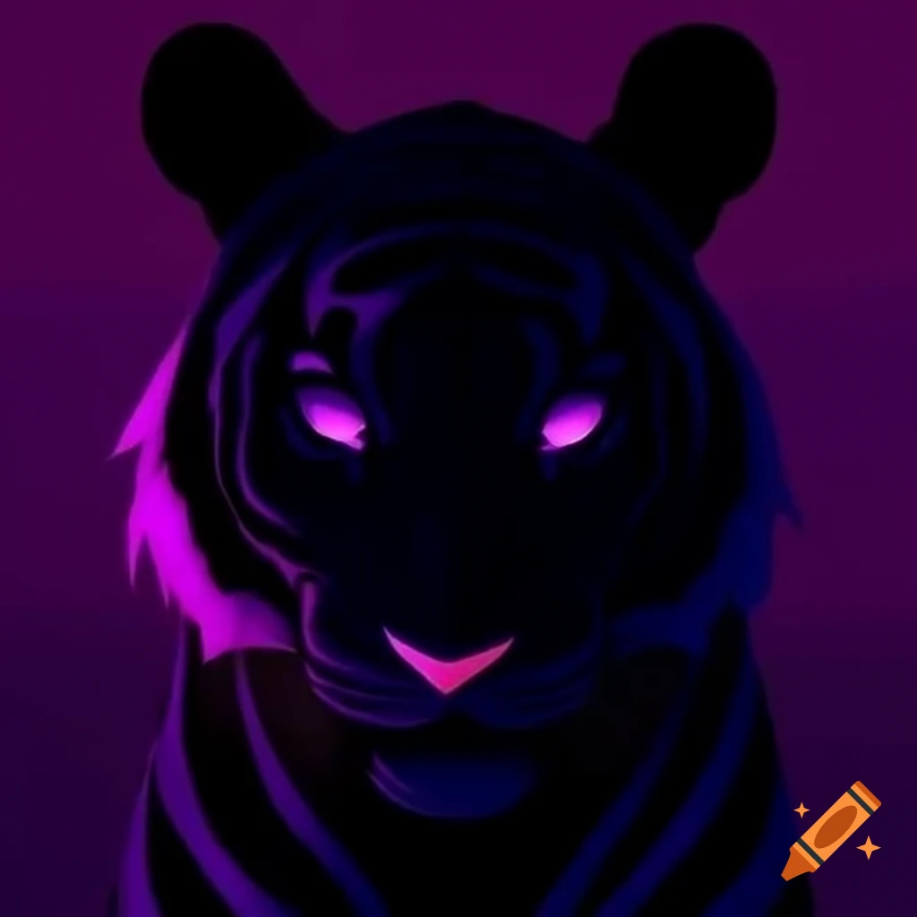 Black tiger with dark purple stripes
