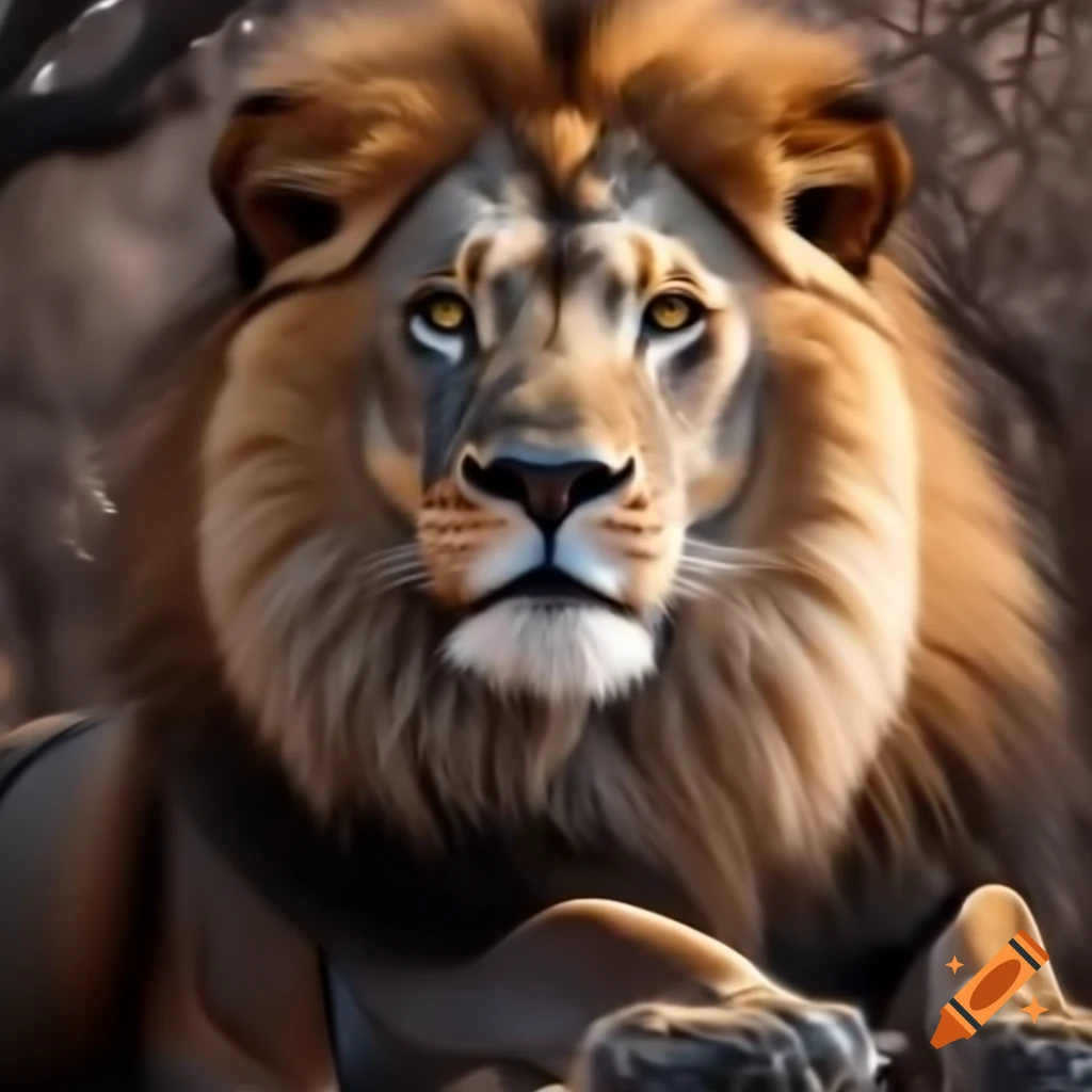 Modern image featuring lion, money, and Bible in an intuitive design