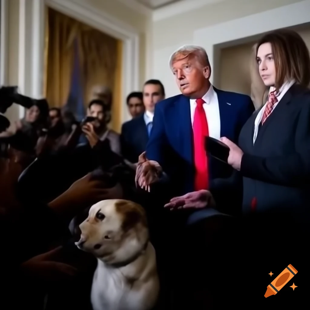 Donald Trump discussing dog ownership at press conference with controversial statement