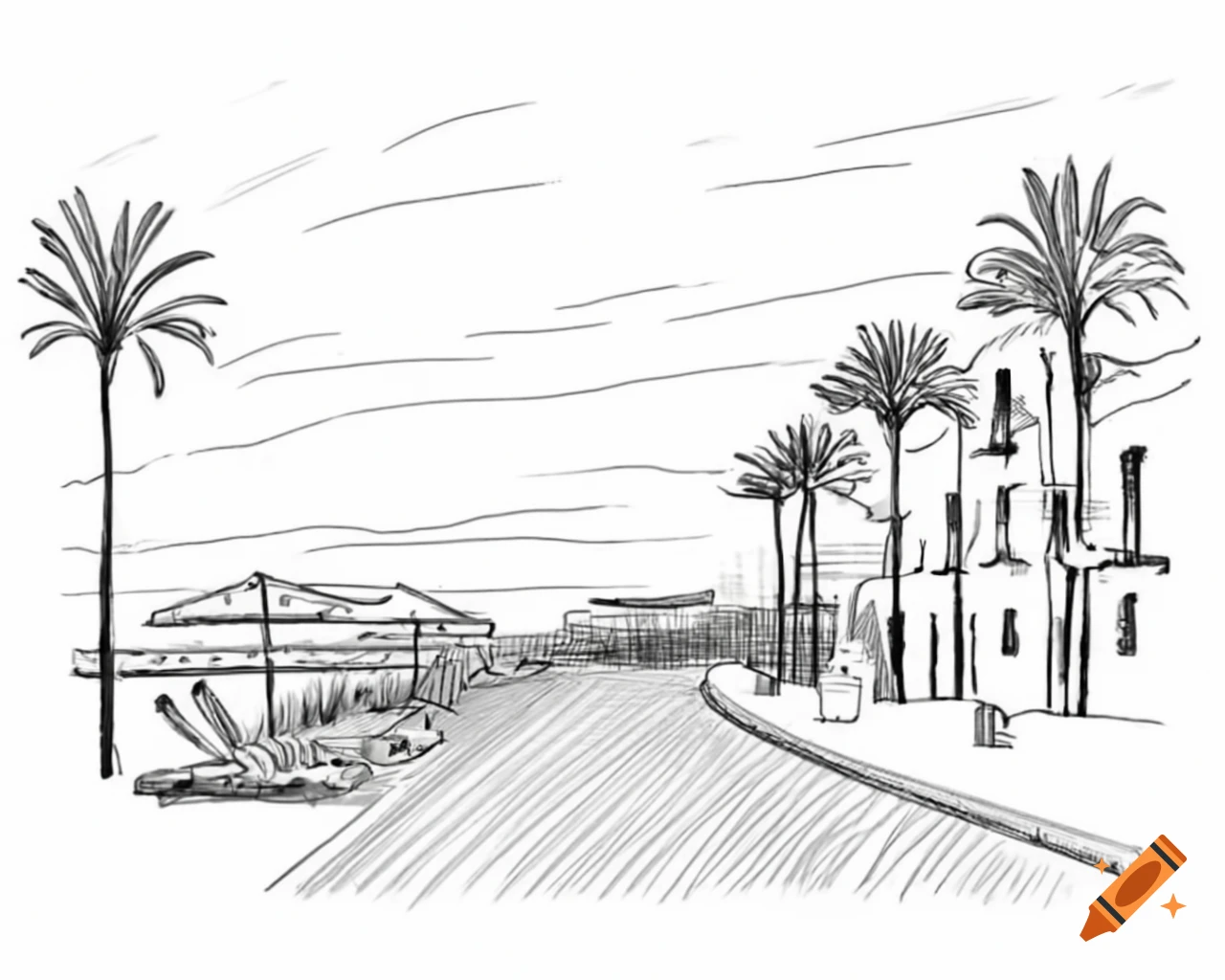 Sunset over marbella inspired by sarah morris artistic style on craiyon