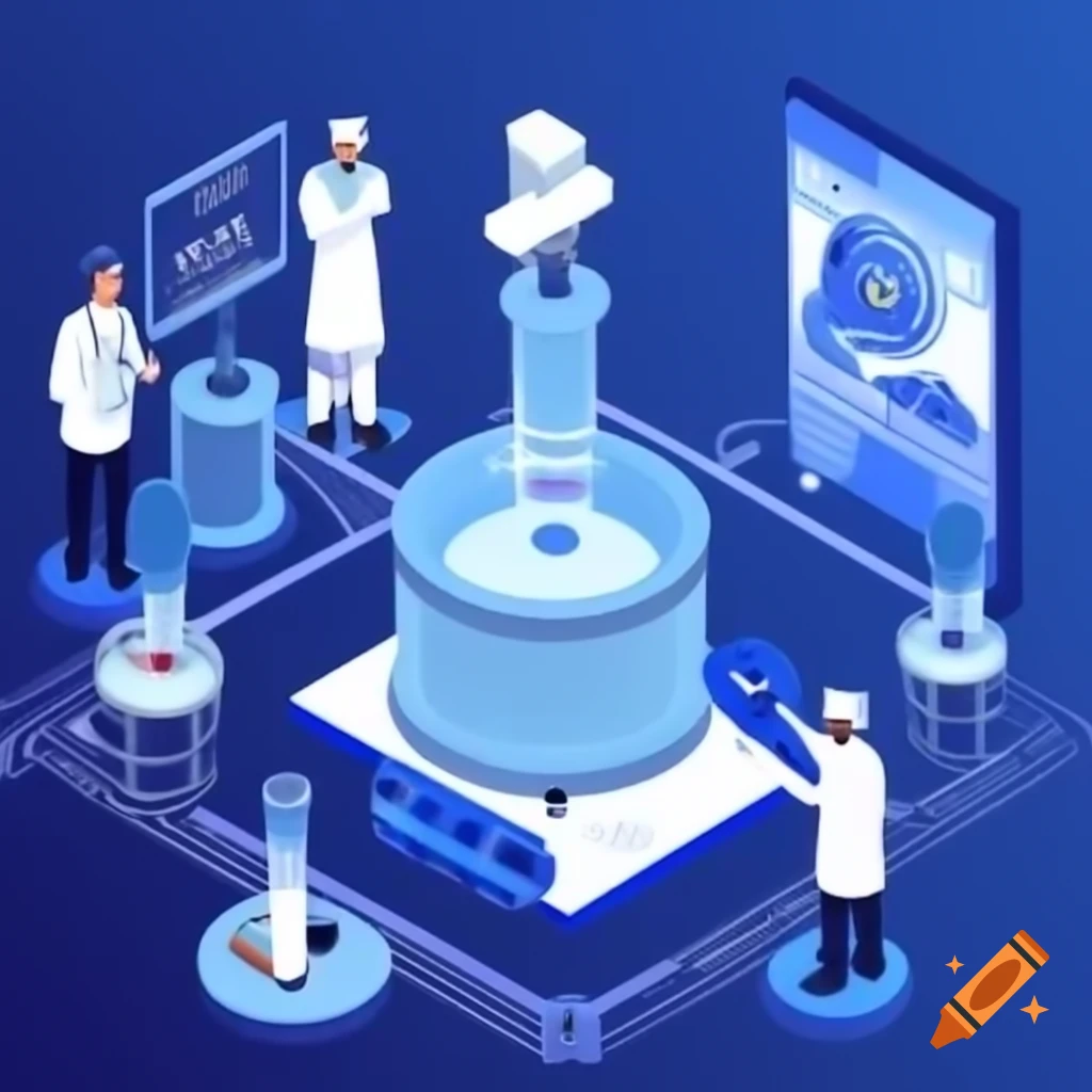 Modern digital connected chemical factory with slogan promoting sustainable results