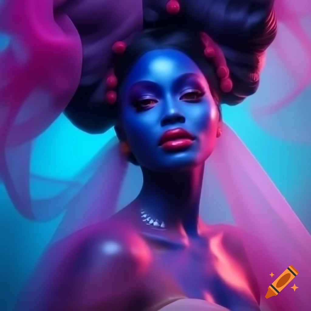 Misty Mirage in flowing ethereal gown showcasing mystique and elegance