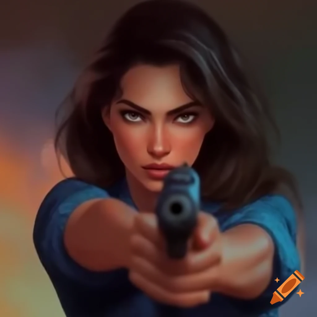 Woman holding a gun