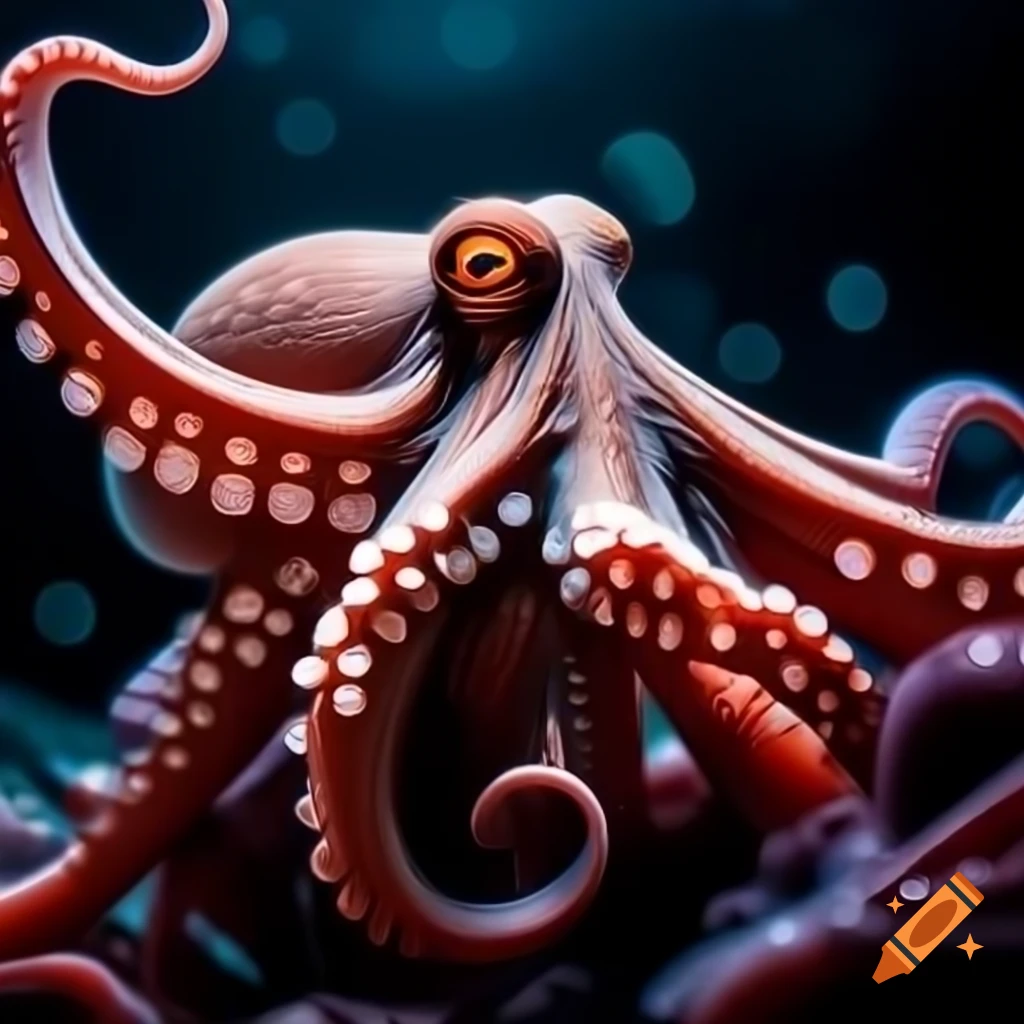 Close-up of octopus tentacles in motion showcasing textures and colors