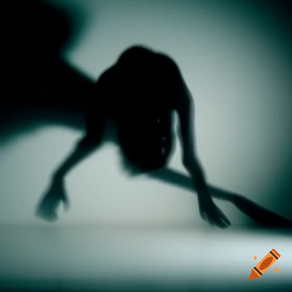 Shadow resembling a fallen angel on white background