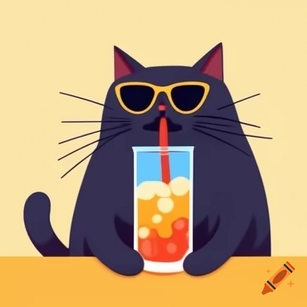 Cartoon Black Cat Wearing Sunglasses Drinking A Beverage On Craiyon cartoon-black-cat-wearing-sunglasses-drinking-a-beverage-on-craiyon