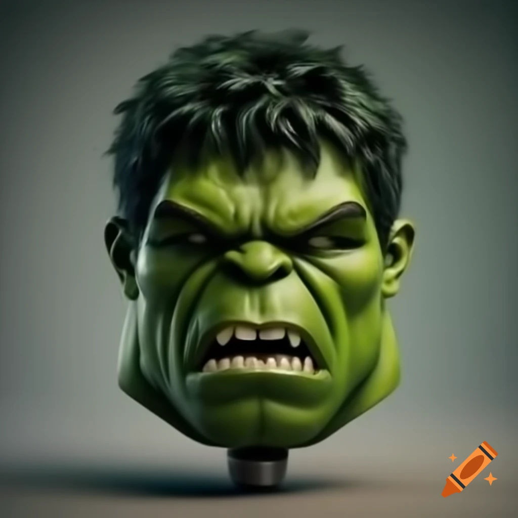 Realistic Hulk head shaped like a light bulb