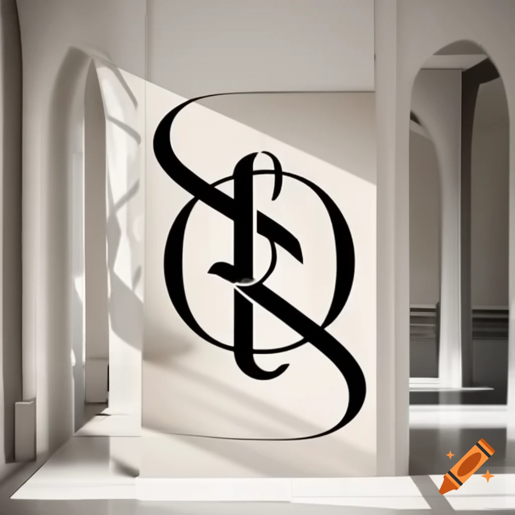 Stylish monogram of intertwined initials 'A' and 'D' in abstract design