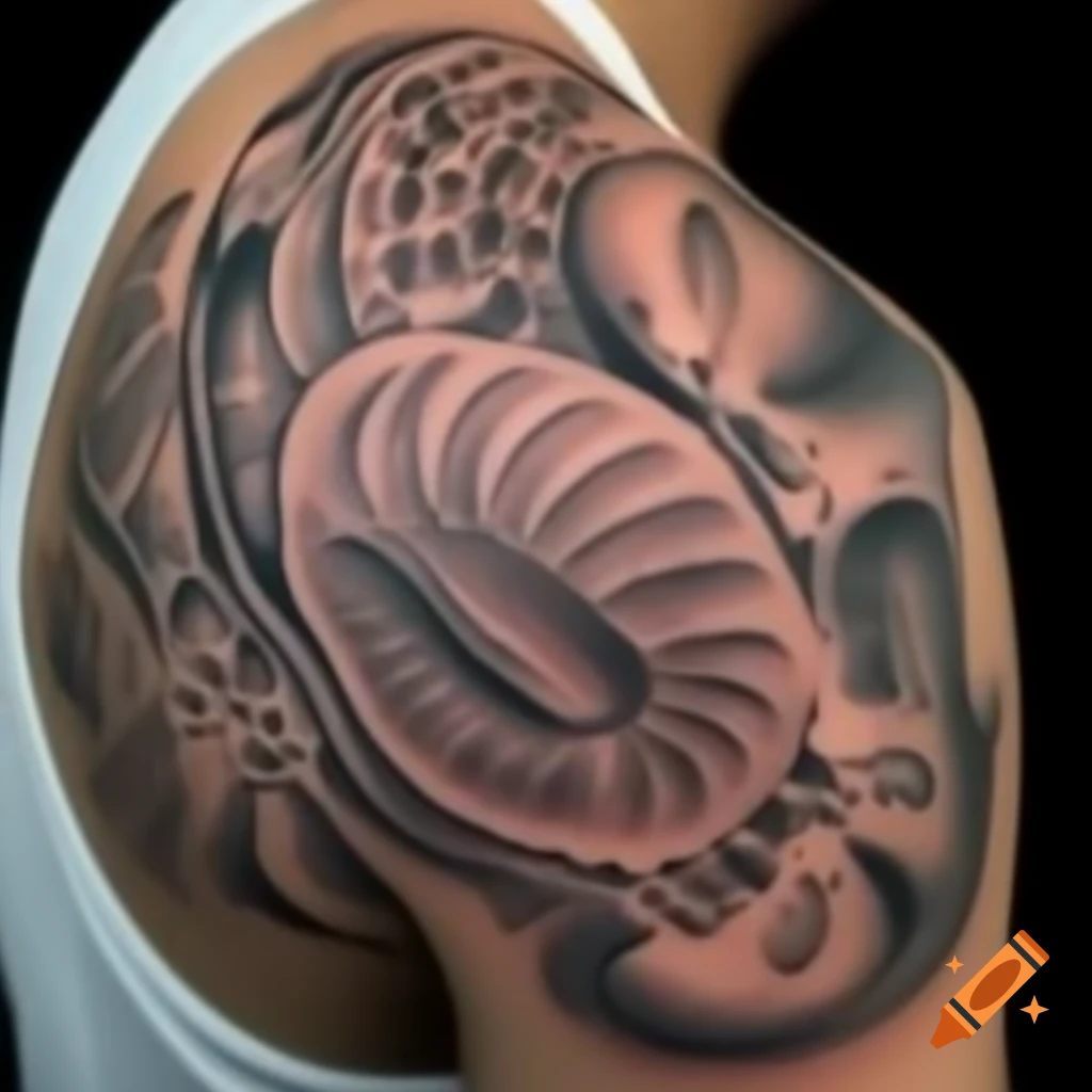 Detailed tattoo design featuring foliage extending along forearm