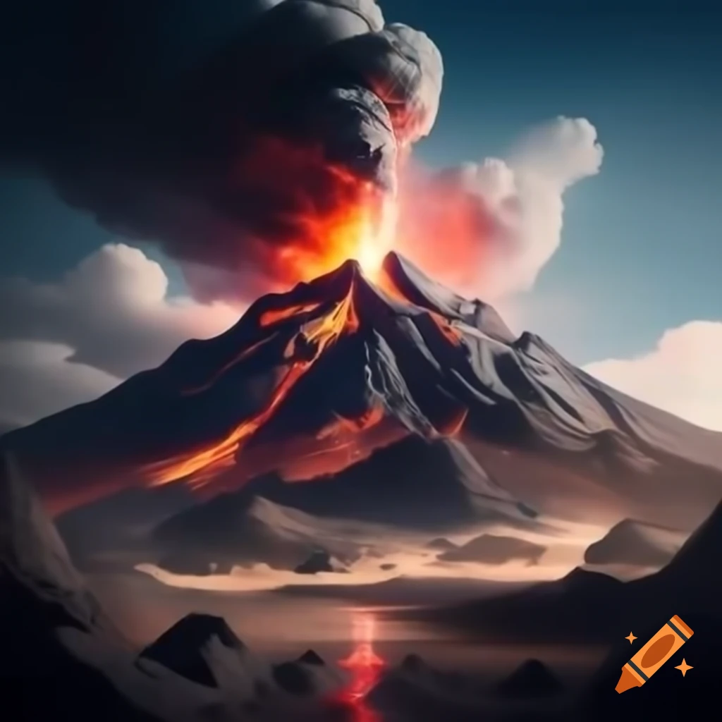 High quality starmap design featuring a volcano in the background