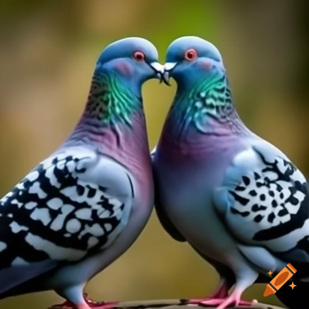 Two pigeons in a natural setting