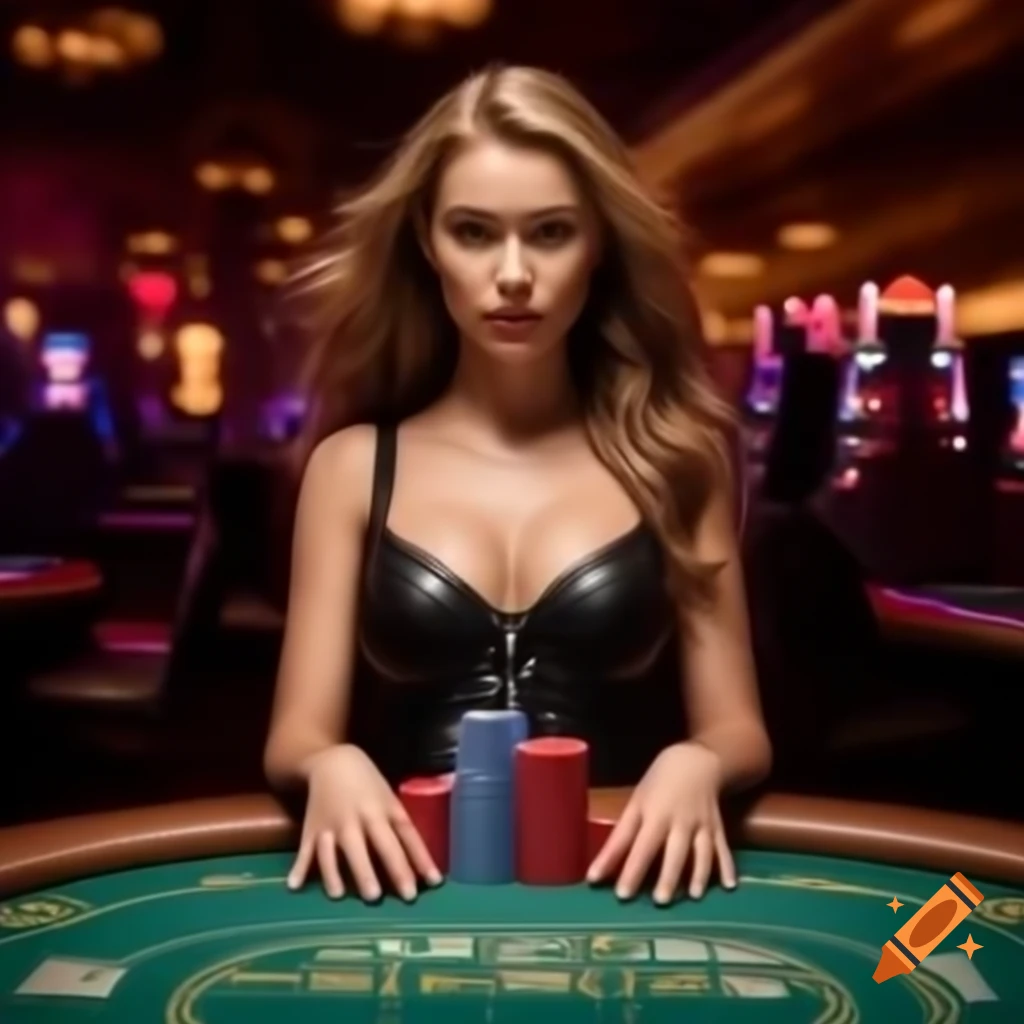 Attractive woman in a casino setting