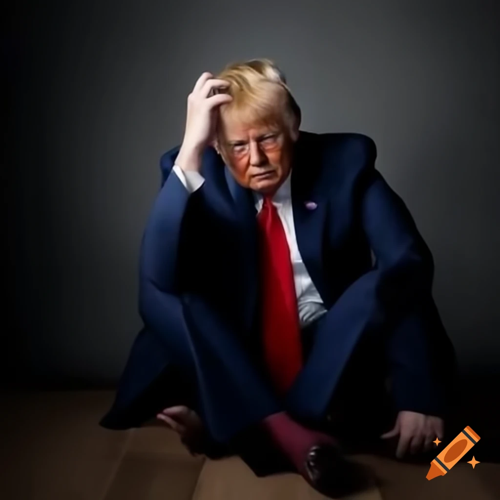 Dejected individual sprawled on the floor with a sad expression