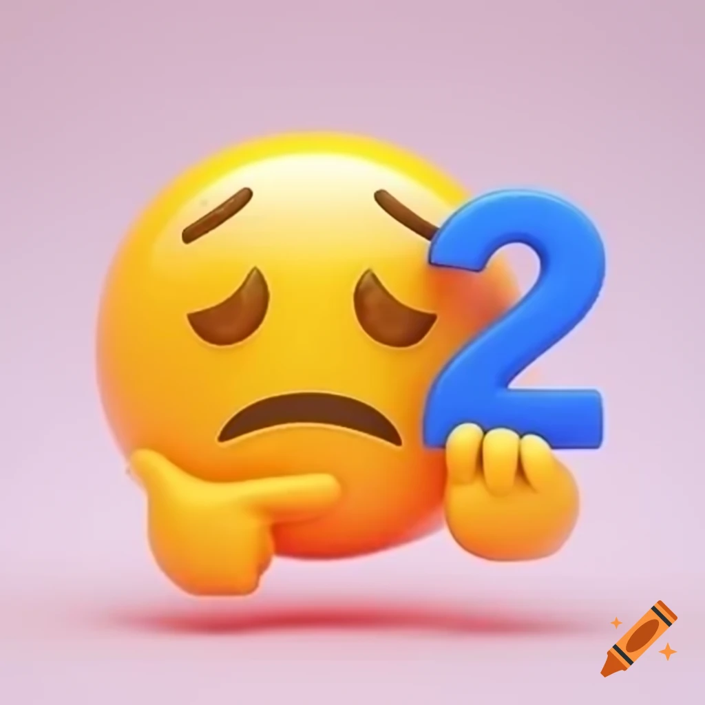 Orange sad emoji holding number 2