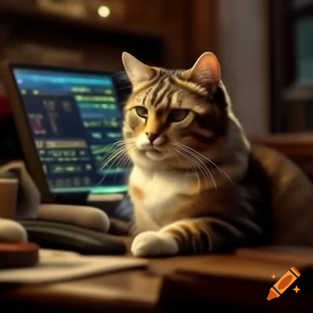 Cat interacting with cryptocurrency trading on Bybit