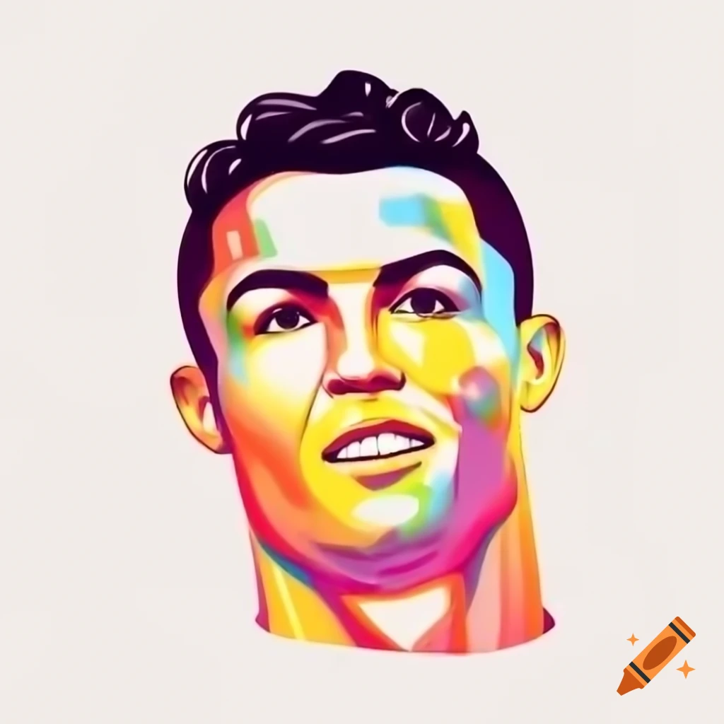 Colorful portrait of soccer star Ronaldo