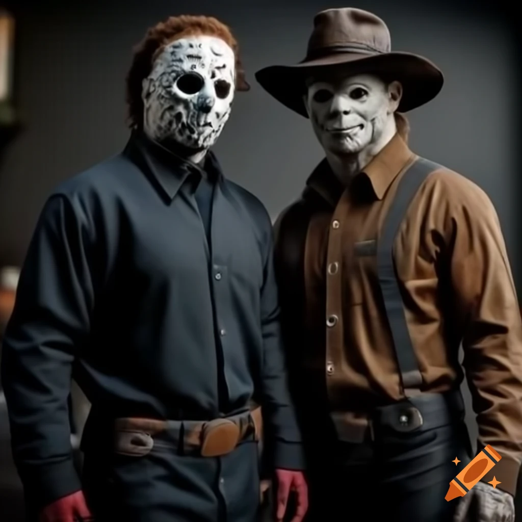 Realistic portrayal of characters in suits: Michael Myers, Jason Voorhees, and Freddy Krueger