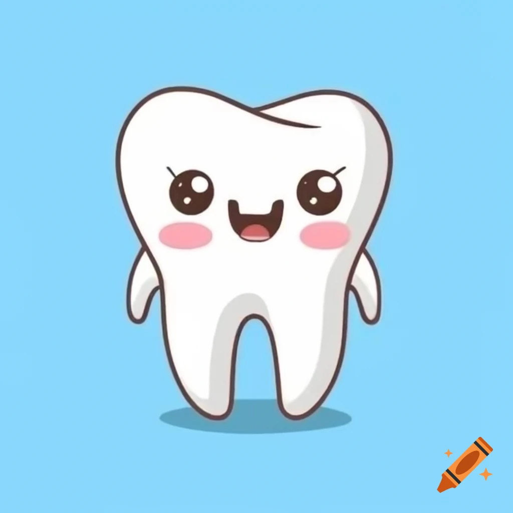 Cartoon illustration of a baby tooth