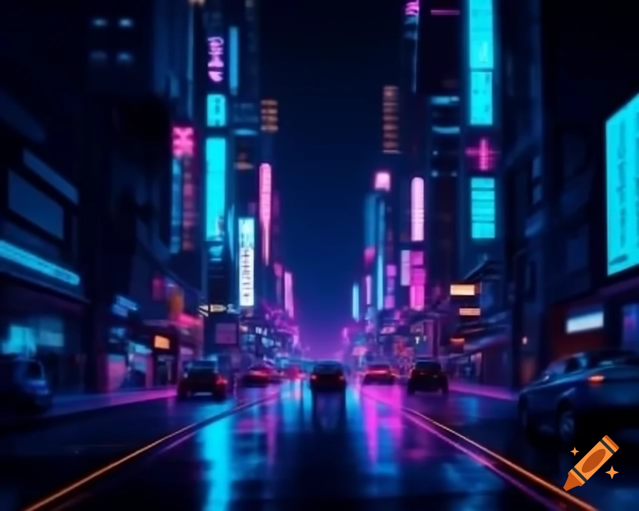 Vibrant neon city background