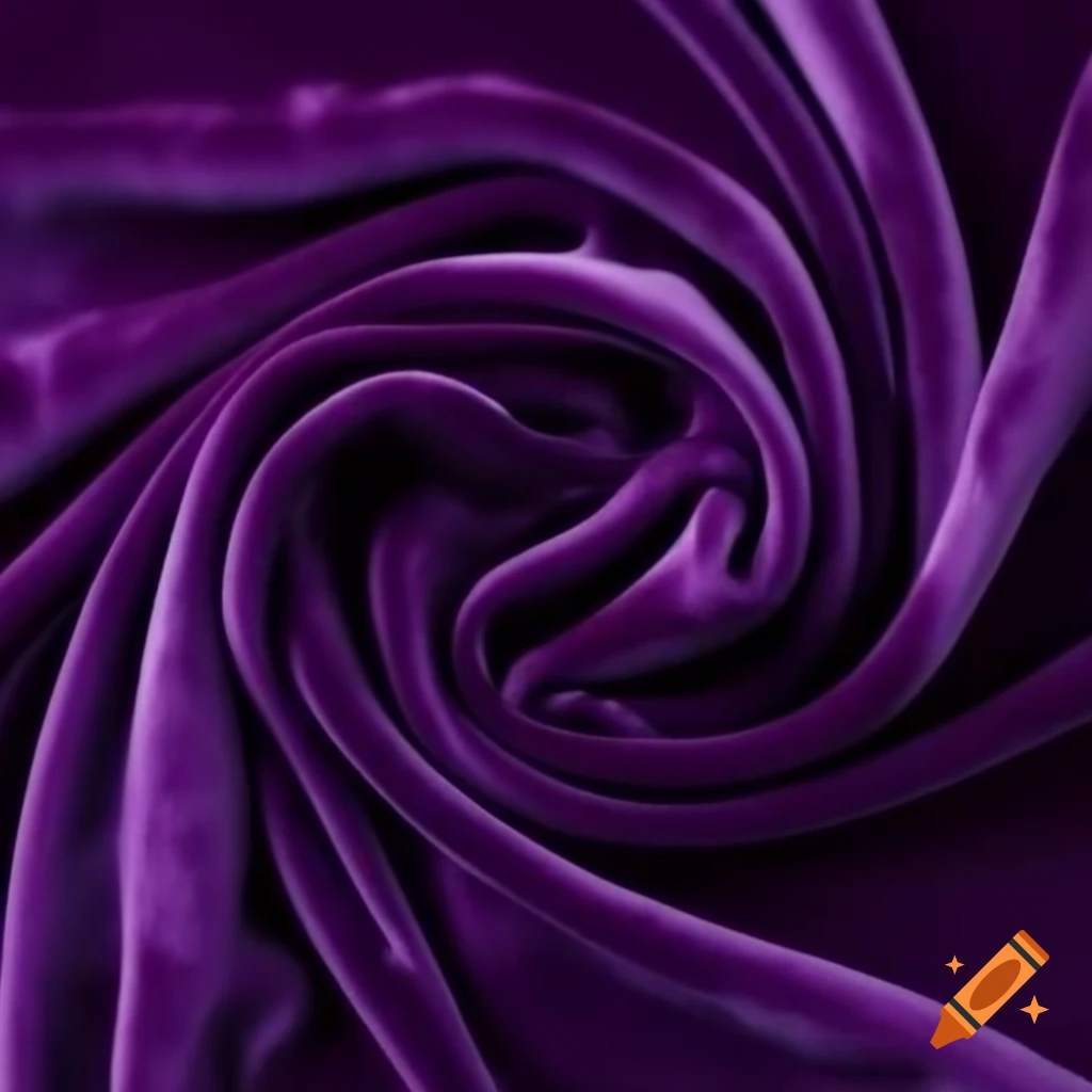 Purple-black velvet cloth hanging elegantly