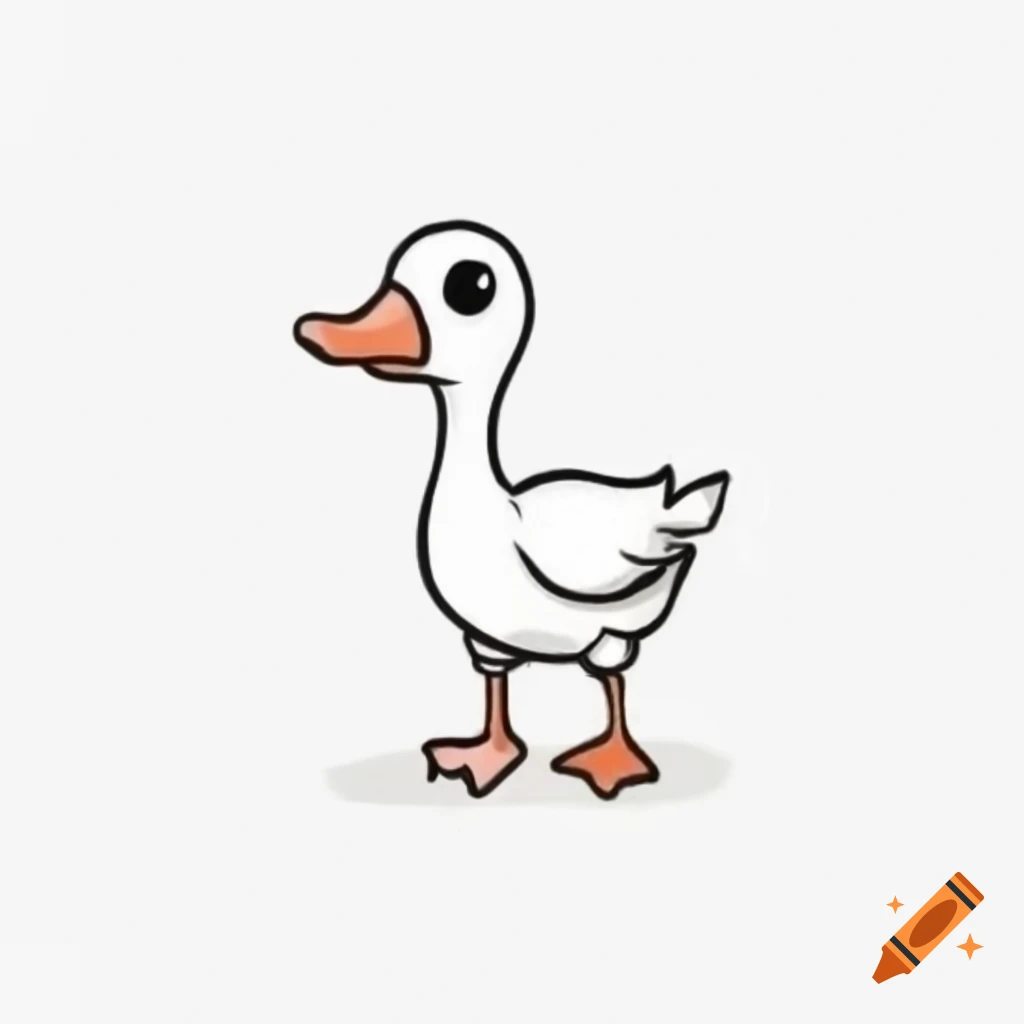 Silly goose illustration on white background